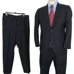 Oxxford Clothes Men's Size 38R 2-Button Stripe Blue 110's Wool Suit Blazer Pants